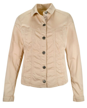 Dámska béžová strečová rifľová bunda