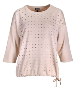 Béžové viskózové tričko so 7/8 rukávom