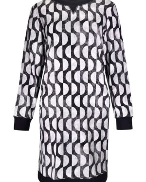 Bielo-čierne bavlnené šaty