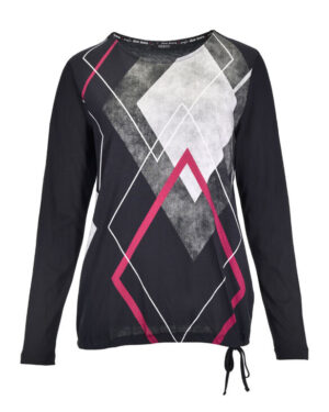 Dámske čierne úpletové tričko s dlhým rukávom