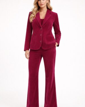 Dámsky menčestrový kostým magenta