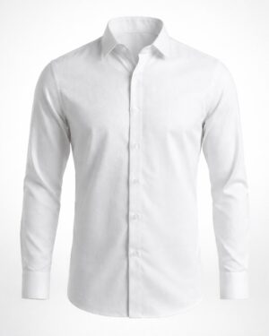 Pánska biela vzorovaná košeľa AMJ Comfort – slim fit / klasický strih