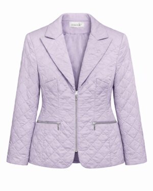 Prechodná dámska bunda strieborno fialová – prešívaná