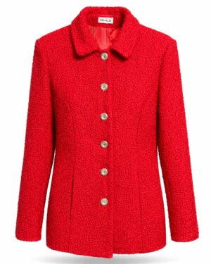 Dámske červené buklé sako MIHALIK