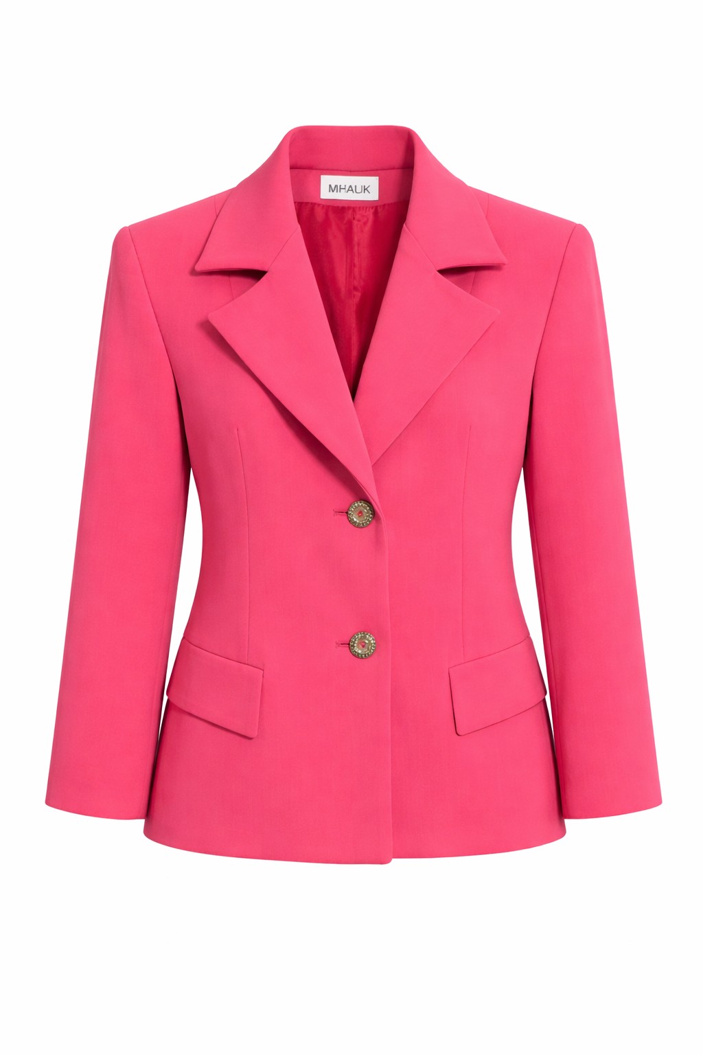 Dámske ružové elegantné sako so striebornými gombíkmi MIHALIK - predná strana