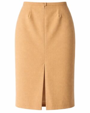 Dámska vlnená midi sukňa ťavia farba