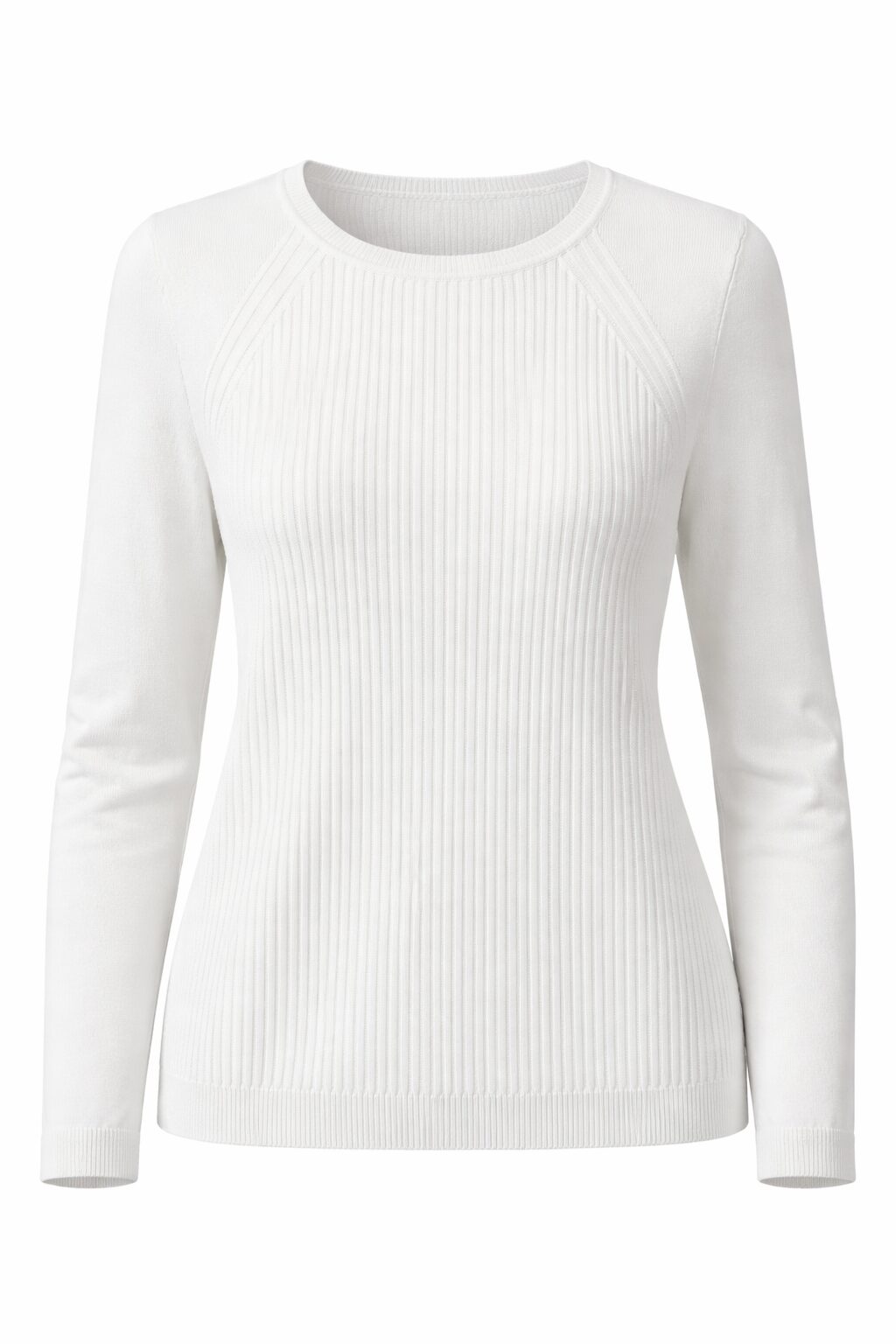 Dámsky biely pletený pulóver s prúžkami Ria Móda