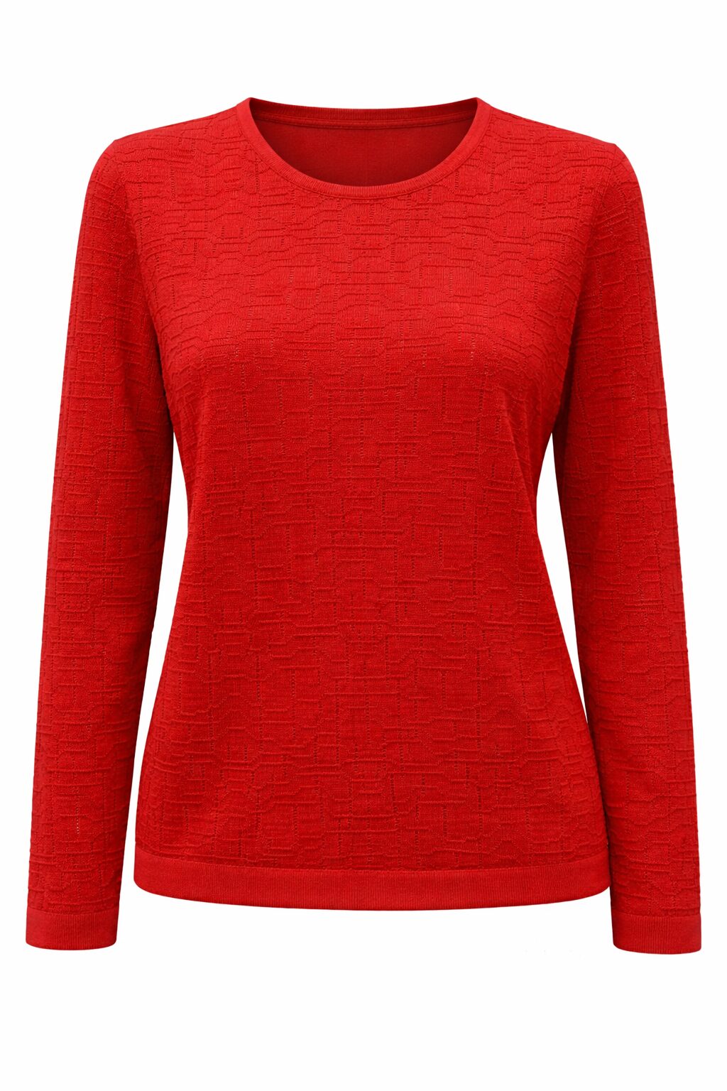 Dámsky červený pulóver so vzorom Ria Móda - veľkosť XL