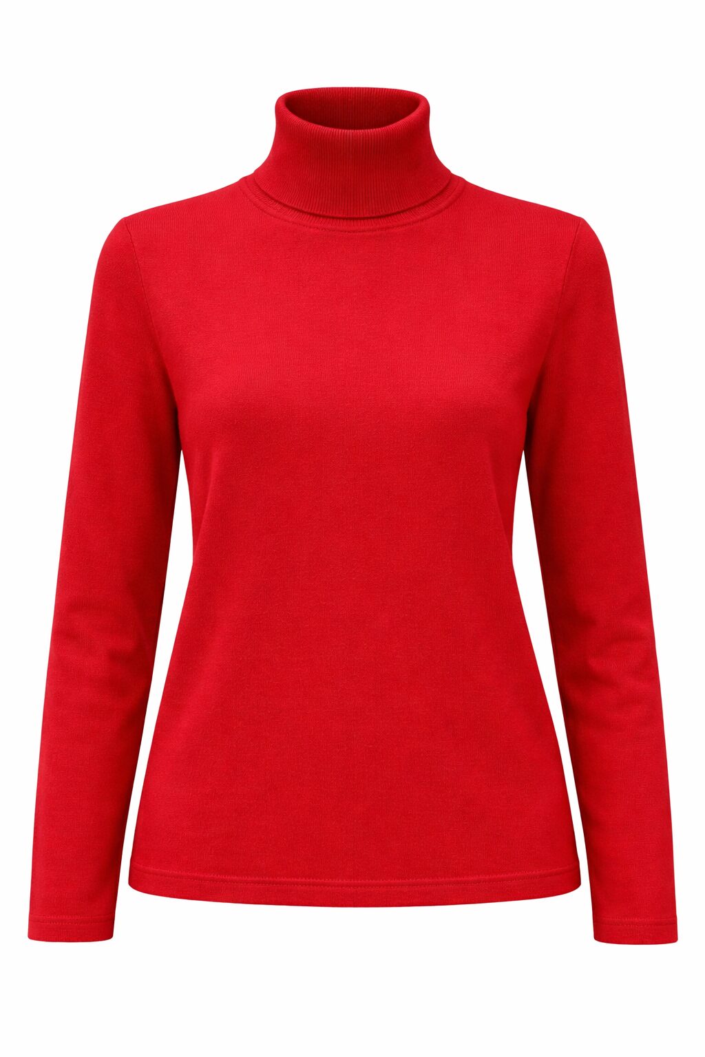 Dámsky pletený červený rolák s dlhým rukávom Ria Móda