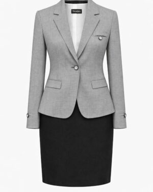 Dámsky čierno-biely kostým so sukňou
