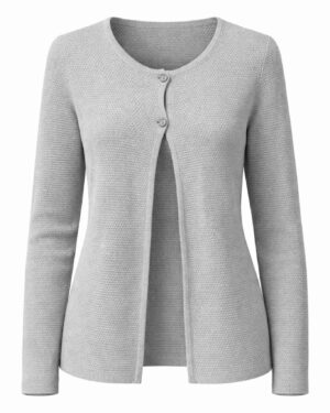 Dámsky sivý kardigan so zapínaním na gombíky