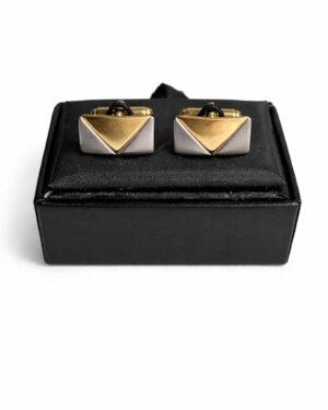 Pánske manžetové gombíky zlaté so strieborným detailom