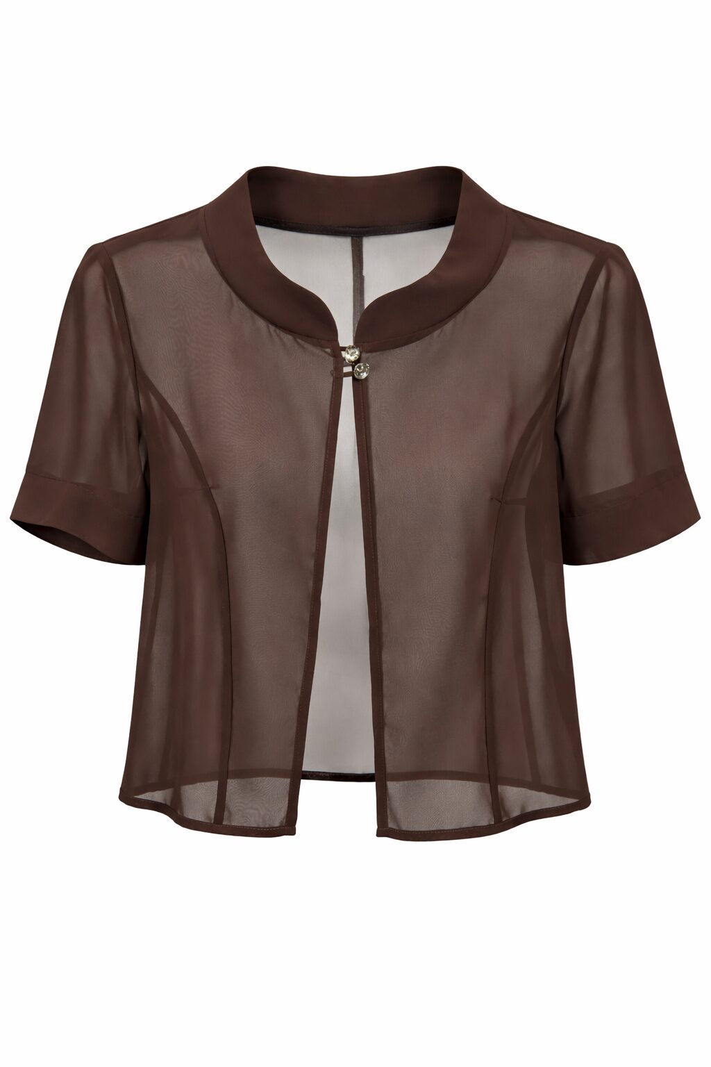 dámske hnedé bolerko na šaty čokoládová farba elegantné